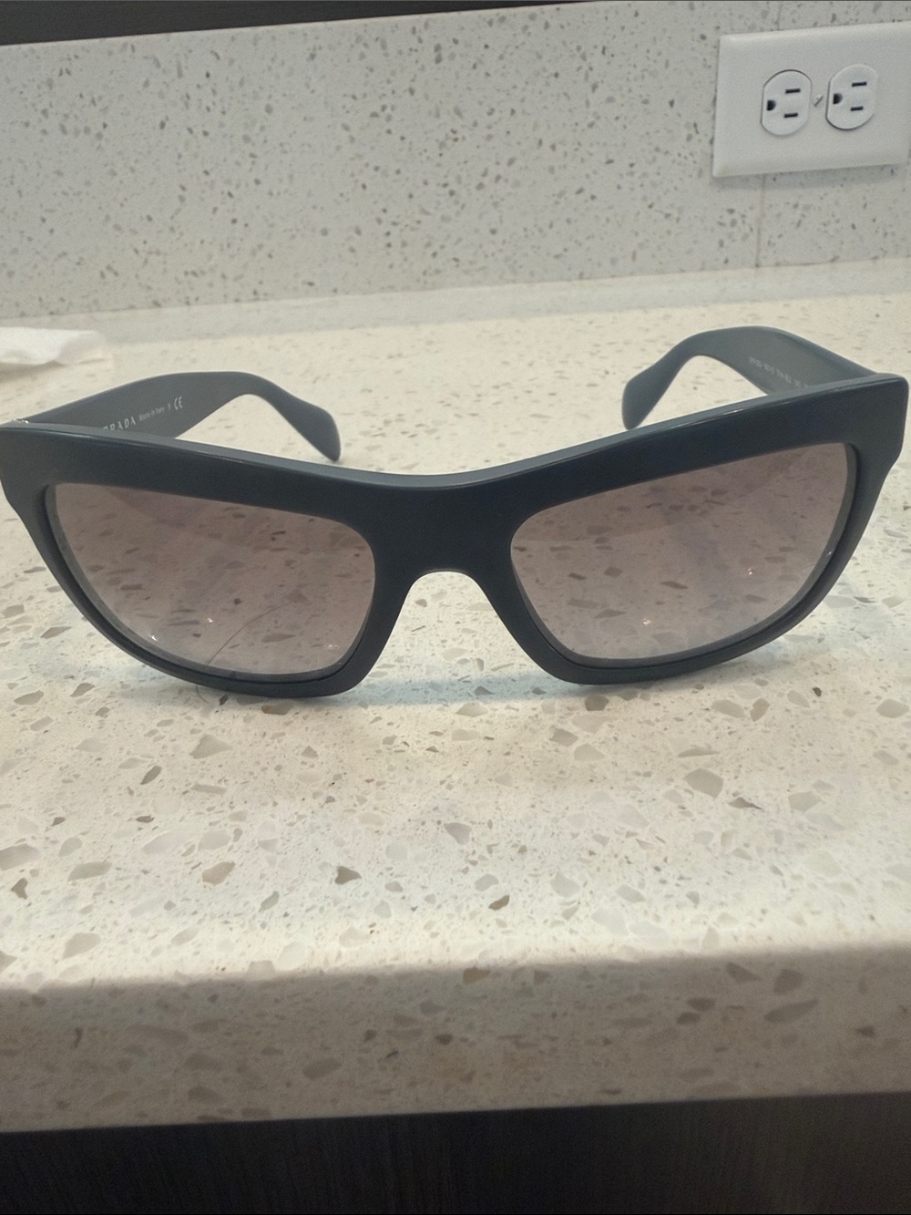Prada Gray Frame Sunglasses with Gray Gradient Lenses